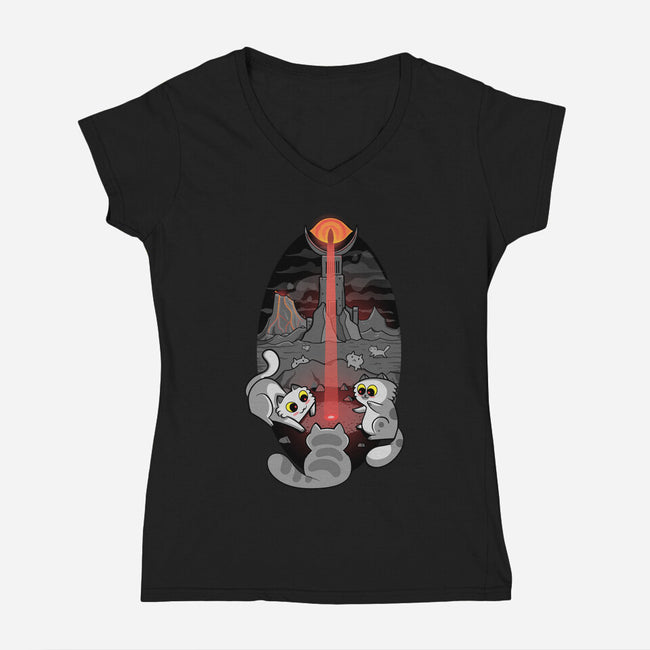 One Light Beam To Rule Them All-womens v-neck tee-queenmob