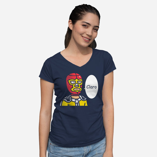 One Punch Macho-womens v-neck tee-krisren28