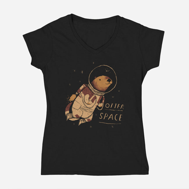 Otter Space-womens v-neck tee-louisros