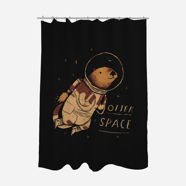Otter Space-none polyester shower curtain-louisros