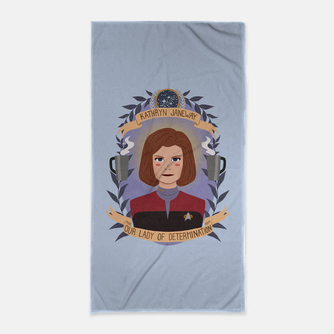 Our Lady of Determination-none beach towel-heymonster