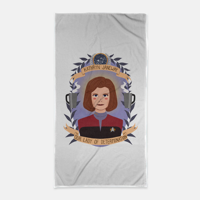 Our Lady of Determination-none beach towel-heymonster