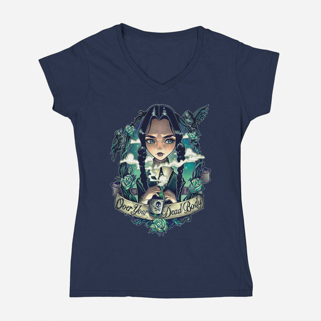 Over Your Dead Body-womens v-neck tee-TimShumate