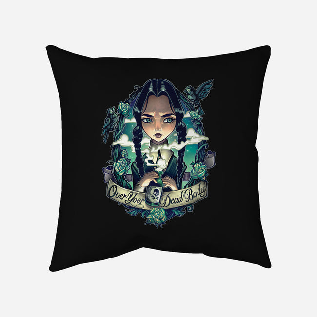Over Your Dead Body-none removable cover w insert throw pillow-TimShumate