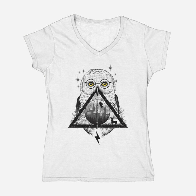 Owls and Wizardry-womens v-neck tee-vp021