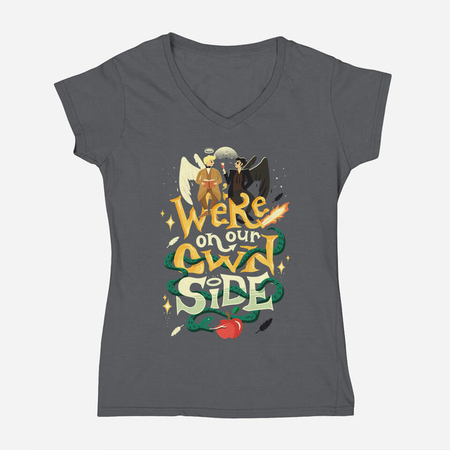 Own Side-womens v-neck tee-risarodil