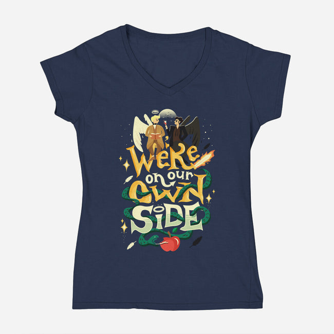 Own Side-womens v-neck tee-risarodil