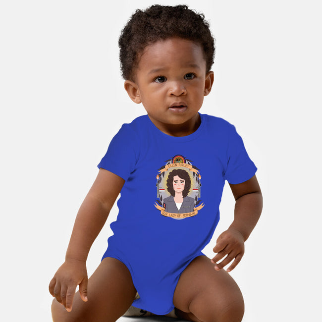 Our Lady of Survival-baby basic onesie-heymonster