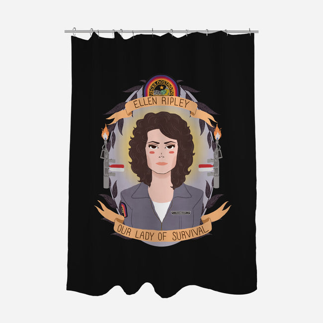 Our Lady of Survival-none polyester shower curtain-heymonster