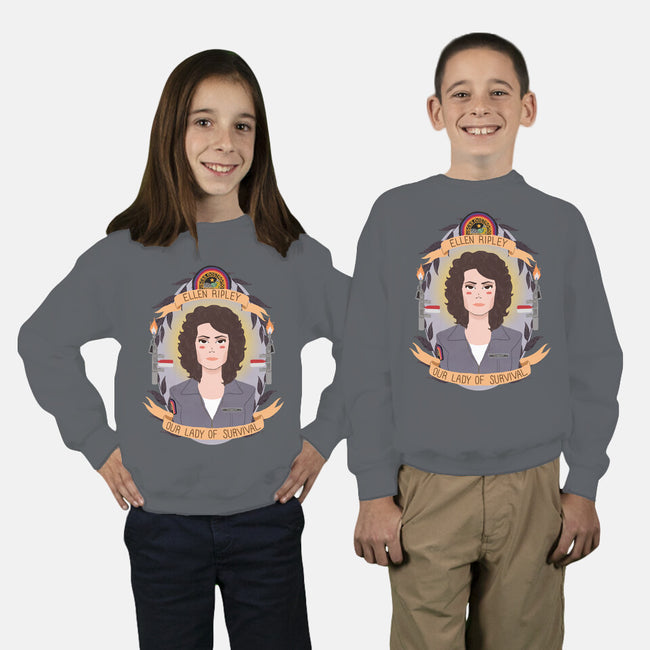 Our Lady of Survival-youth crew neck sweatshirt-heymonster