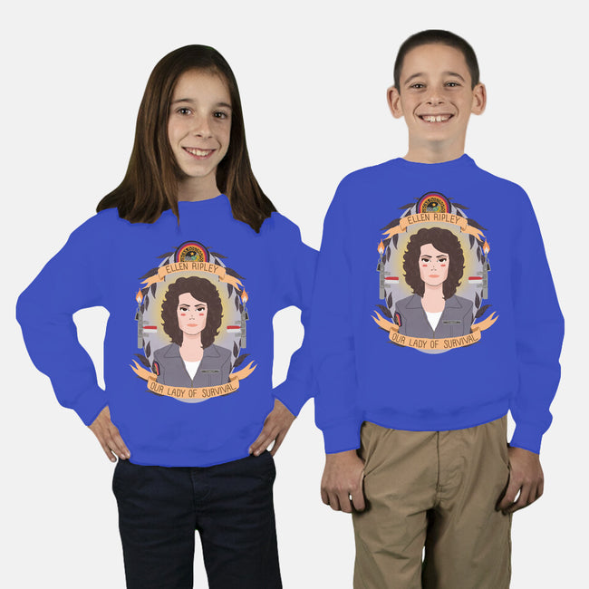 Our Lady of Survival-youth crew neck sweatshirt-heymonster