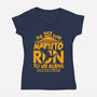 Naruto Run for Aliens-womens v-neck tee-Boggs Nicolas