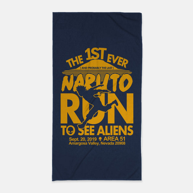 Naruto Run for Aliens-none beach towel-Boggs Nicolas