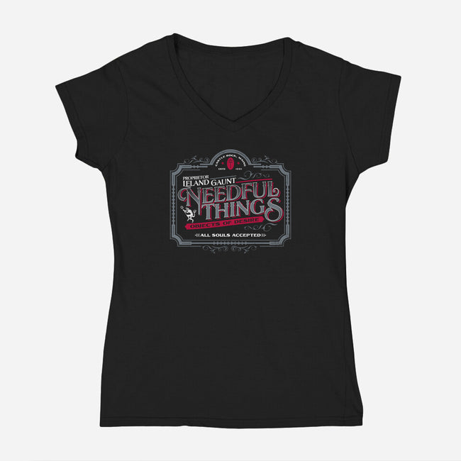 Needful Things-womens v-neck tee-Nemons