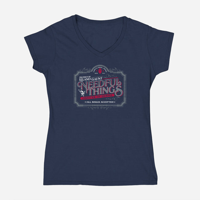 Needful Things-womens v-neck tee-Nemons