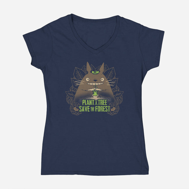 Neighborly Conservationist-womens v-neck tee-yumie