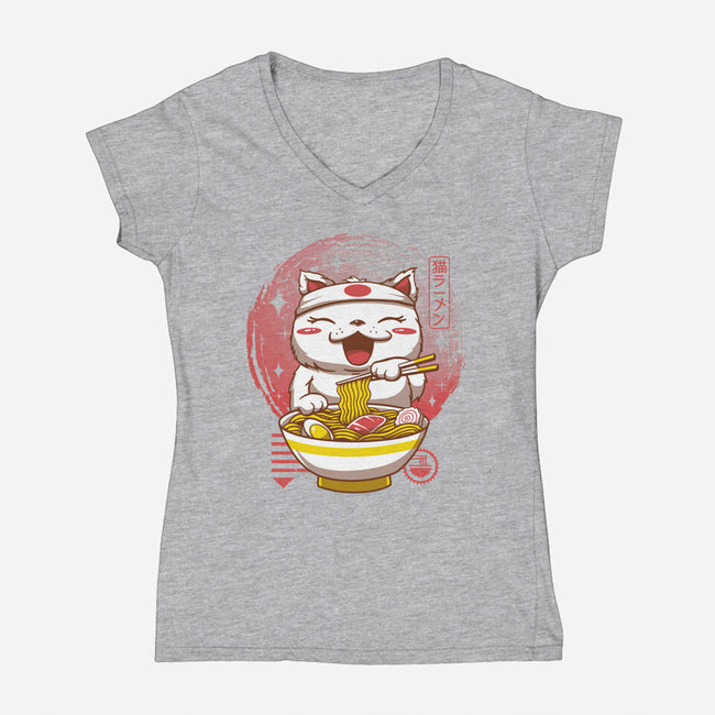 Neko Ramen-womens v-neck tee-vp021
