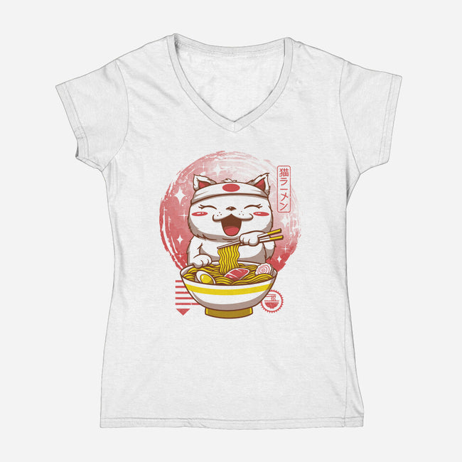 Neko Ramen-womens v-neck tee-vp021
