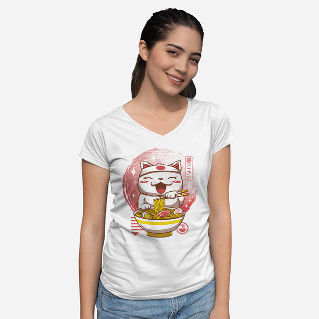 Neko Ramen-womens v-neck tee-vp021