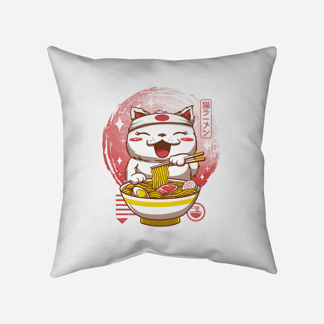 Neko Ramen-none non-removable cover w insert throw pillow-vp021