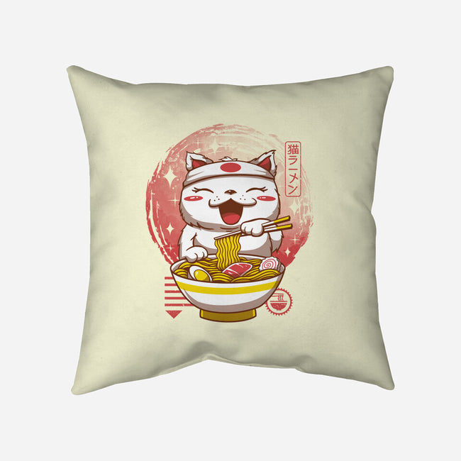 Neko Ramen-none removable cover w insert throw pillow-vp021