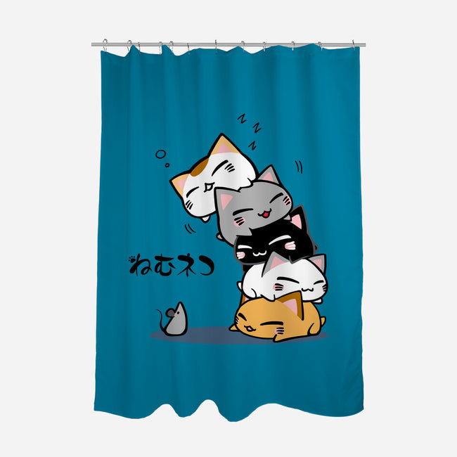 Neko Uh-oh-none polyester shower curtain-JAZZCOLA