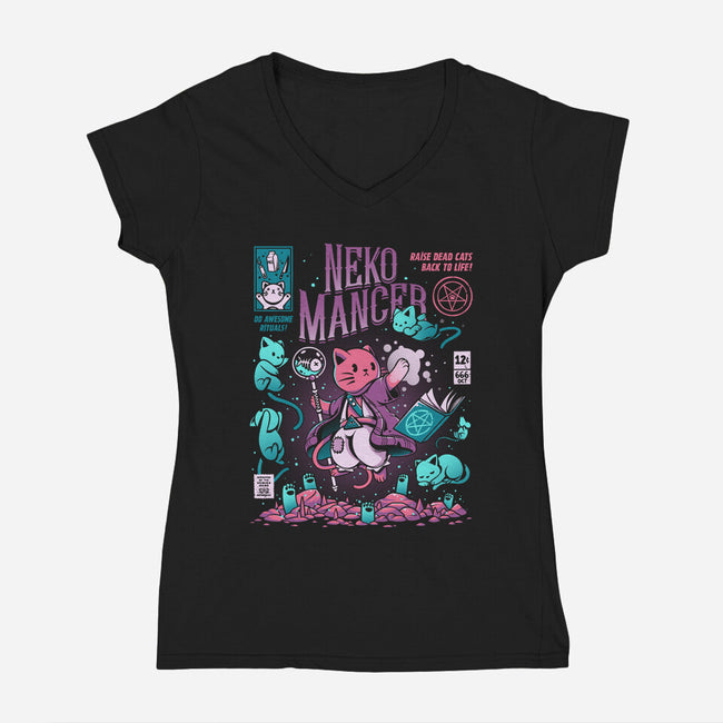 Nekomancer-womens v-neck tee-ilustrata