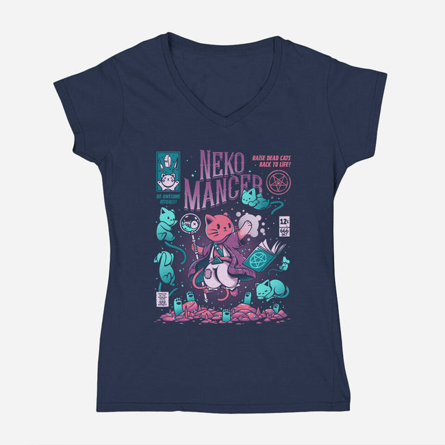 Nekomancer-womens v-neck tee-ilustrata