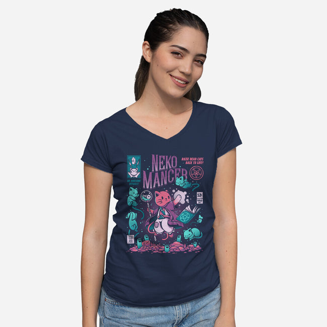Nekomancer-womens v-neck tee-ilustrata