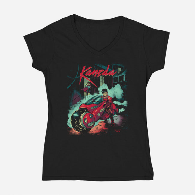 Neo Tokyo Rain-womens v-neck tee-DonovanAlex