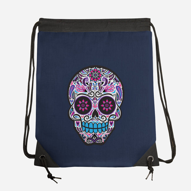 Neon Calavera-none drawstring bag-wotto