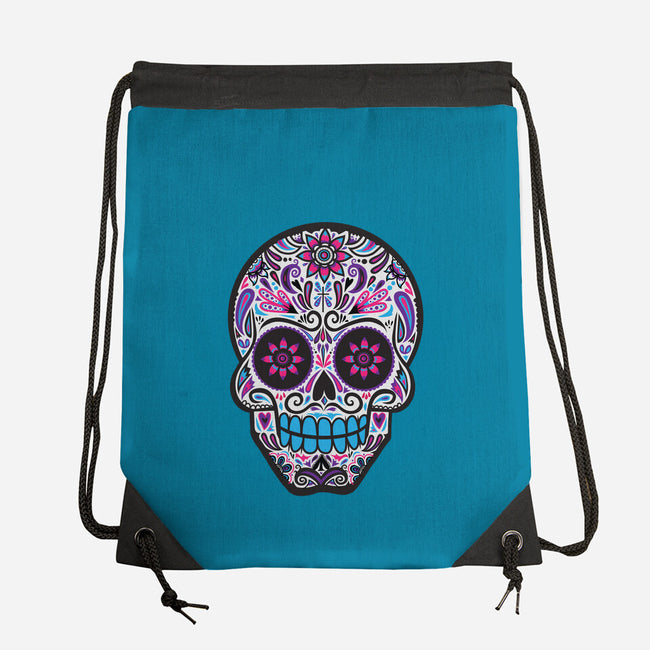Neon Calavera-none drawstring bag-wotto