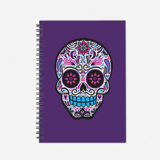 Neon Calavera-none dot grid notebook-wotto