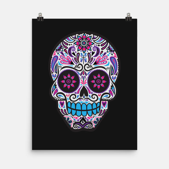 Neon Calavera-none matte poster-wotto