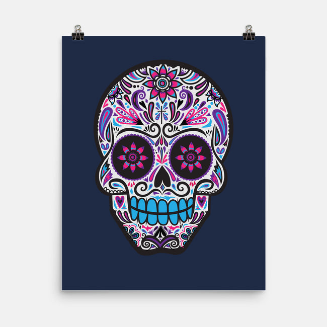 Neon Calavera-none matte poster-wotto