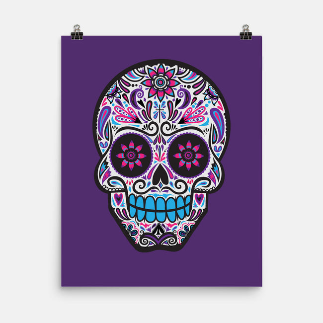 Neon Calavera-none matte poster-wotto