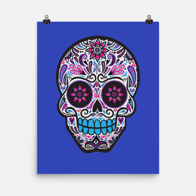 Neon Calavera-none matte poster-wotto