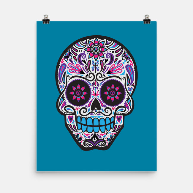 Neon Calavera-none matte poster-wotto