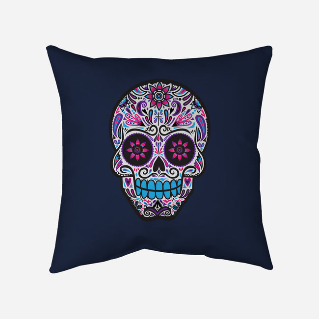 Neon Calavera-none removable cover w insert throw pillow-wotto