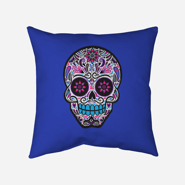 Neon Calavera-none removable cover w insert throw pillow-wotto