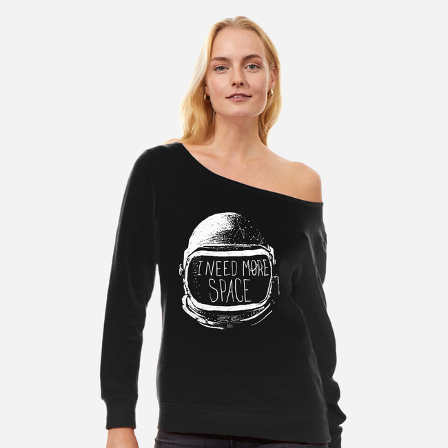 Never Date An Astronaut-womens off shoulder sweatshirt-Katie Campbell