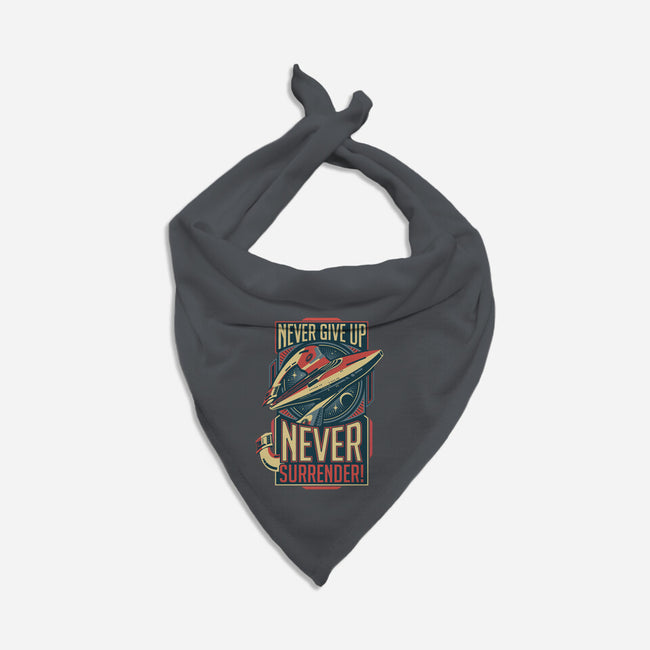 Never Surrender!-dog bandana pet collar-DeepFriedArt
