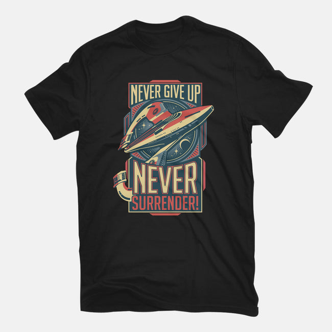 Never Surrender!-mens heavyweight tee-DeepFriedArt