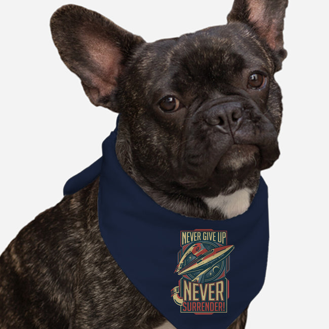 Never Surrender!-dog bandana pet collar-DeepFriedArt