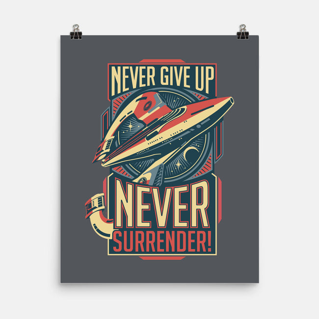 Never Surrender!-none matte poster-DeepFriedArt