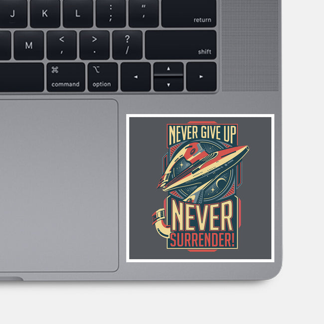 Never Surrender!-none glossy sticker-DeepFriedArt