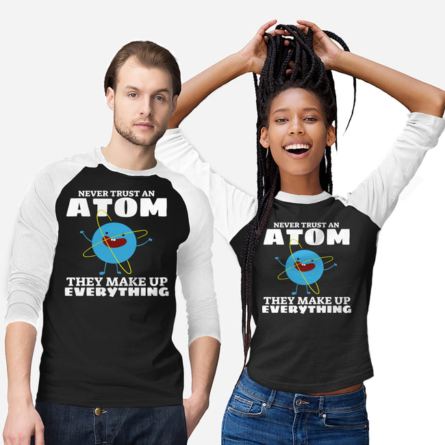 Never Trust An Atom!-unisex baseball tee-Blue_37
