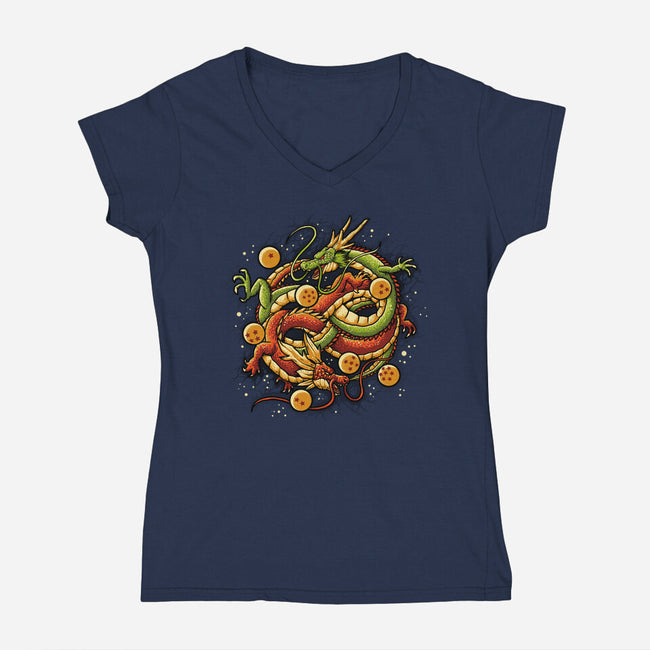 Neverending Dragonz-womens v-neck tee-Letter_Q