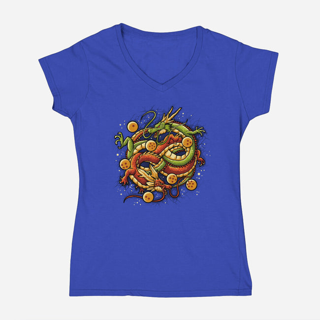 Neverending Dragonz-womens v-neck tee-Letter_Q