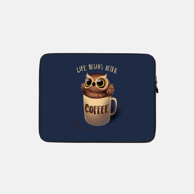 Night Owl-none zippered laptop sleeve-BlancaVidal